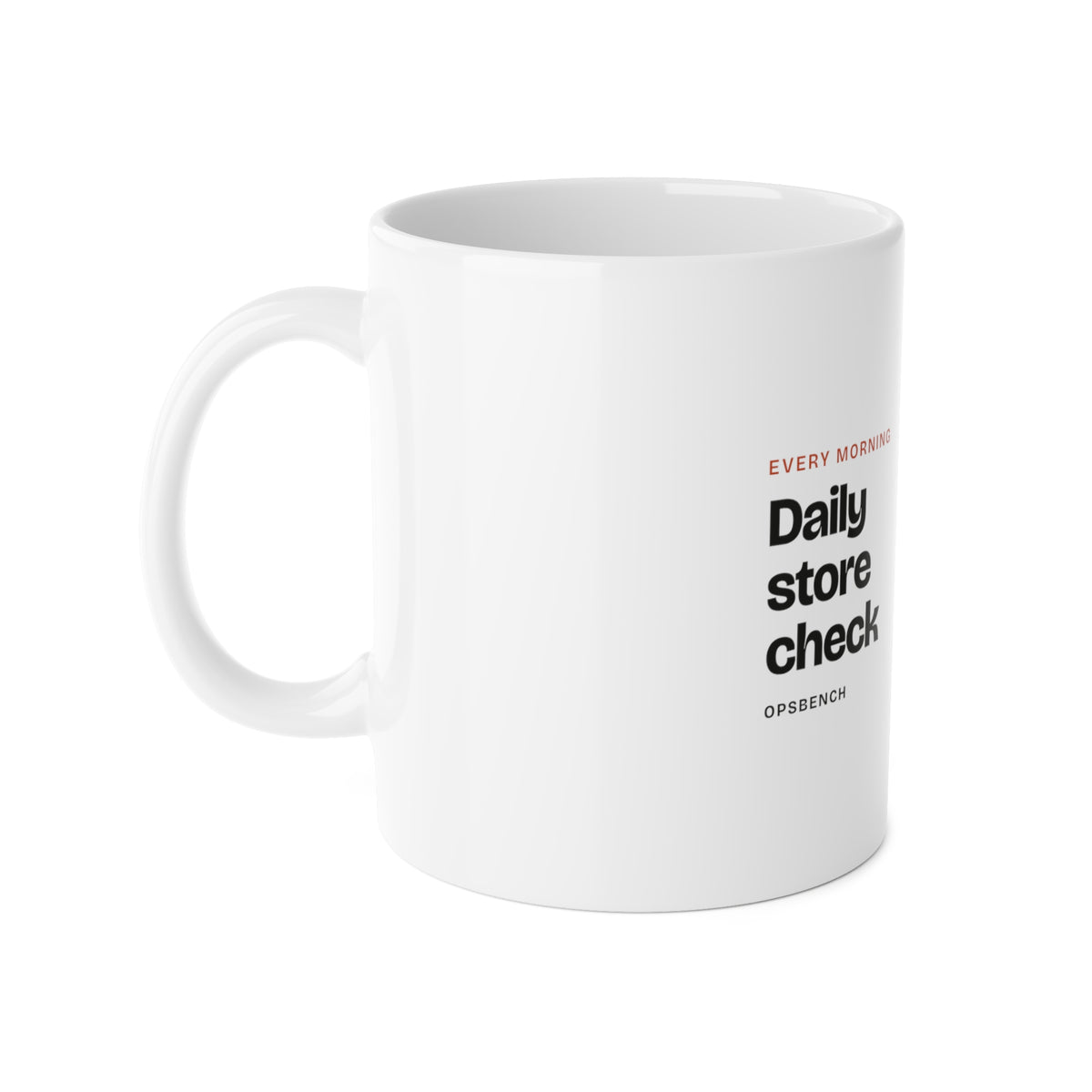 Daily Store Check Mug, 11 oz, handle side