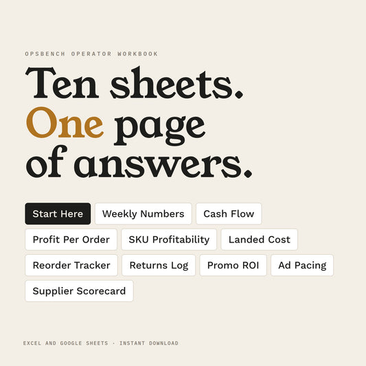 Opsbench Operator Workbook: ten sheets and one page of answers